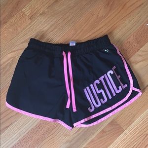 NEW JUSTICE BLACK AND PINK SHORTS SIZE 14